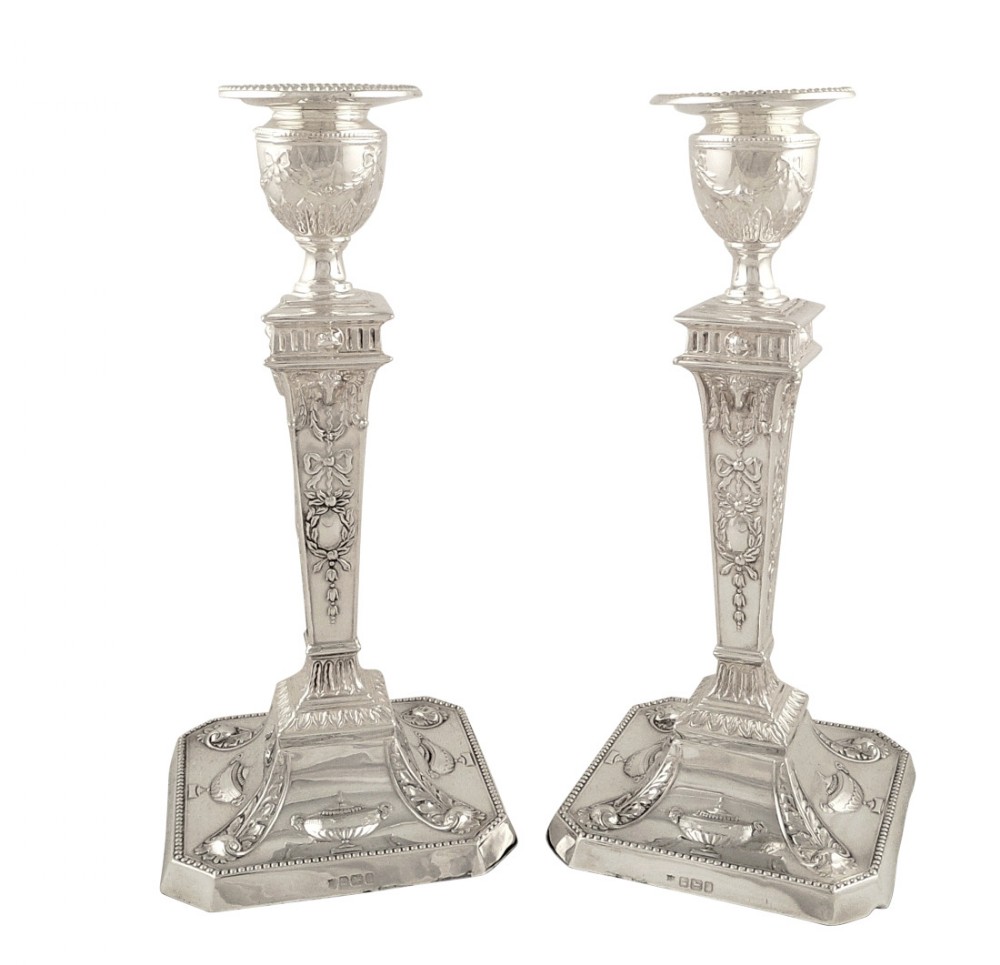 Pr of Antique Edwardian Sterling Silver 8