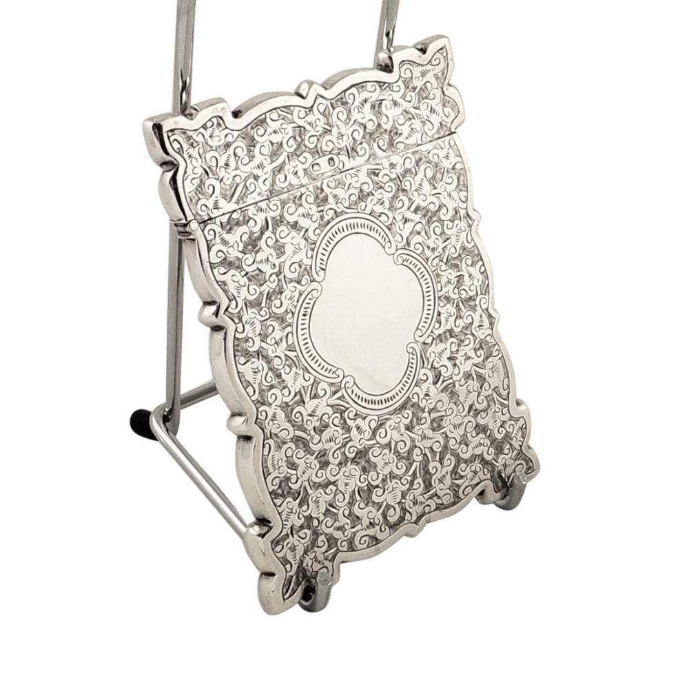 Antique Victorian Sterling Silver Card Case 1895