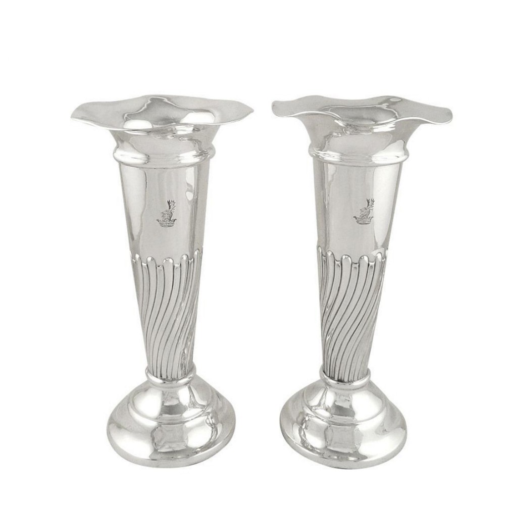 Pair of Antique Edwardian Sterling Silver 8