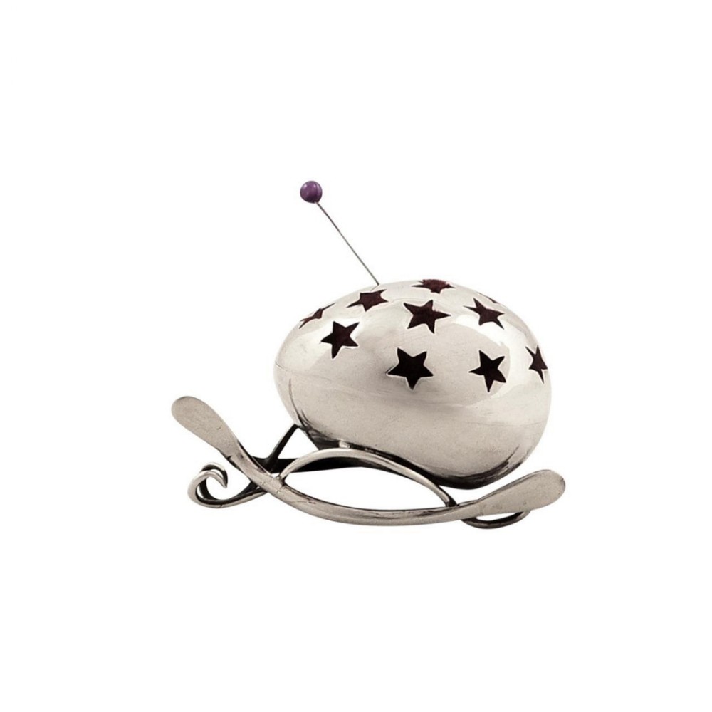 Antique Edwardian Sterling Silver Egg & Wishbone Pin Cushion 1908