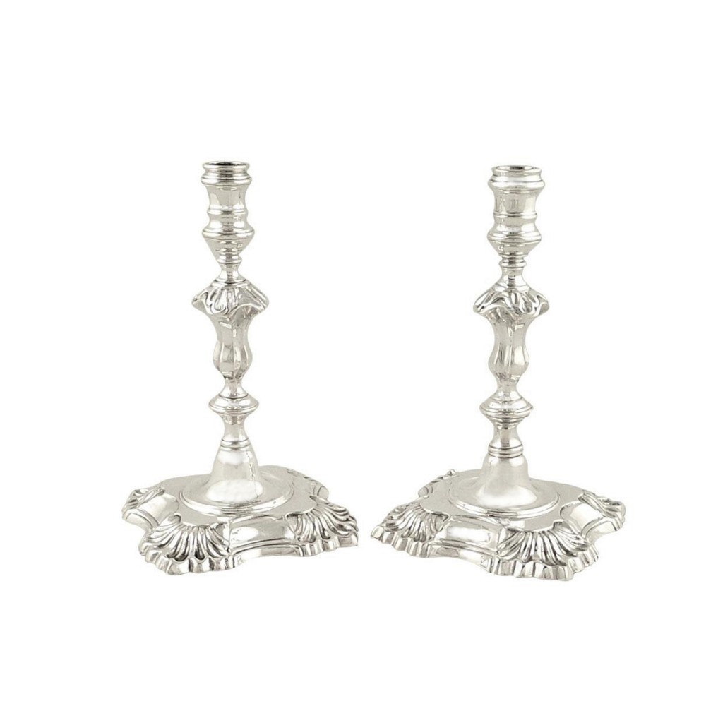 Pair of Antique Sterling Silver Garrards Tapersticks - 1934