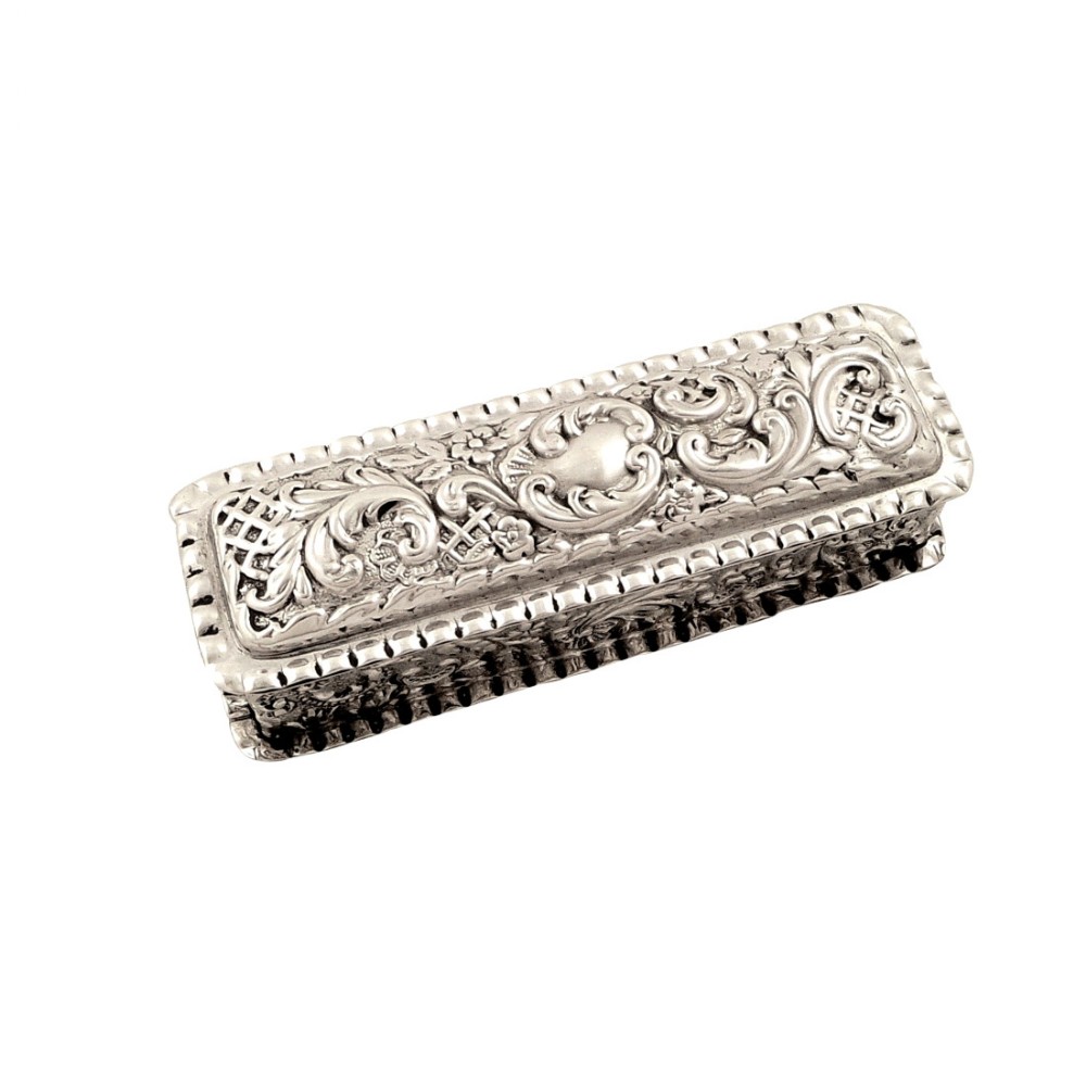 Antique Victorian Sterling Silver Ring Box 1899