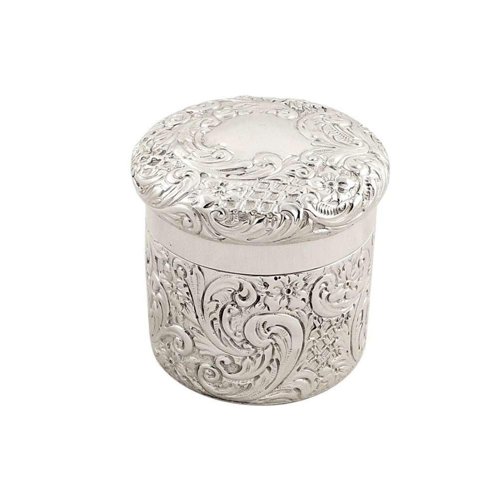 Antique Sterling Silver Vanity Pot / Box - Goldsmiths 1915