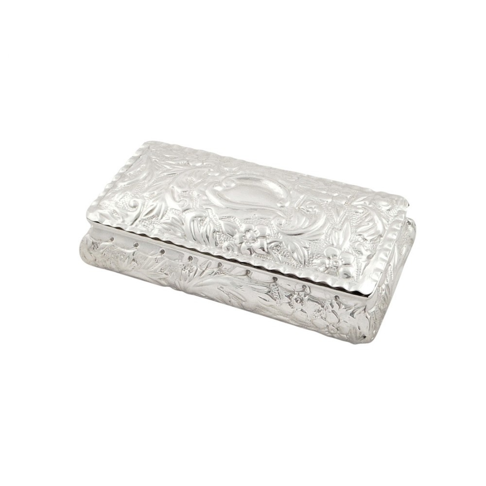 Antique Victorian Sterling Silver Trinket Box 1895
