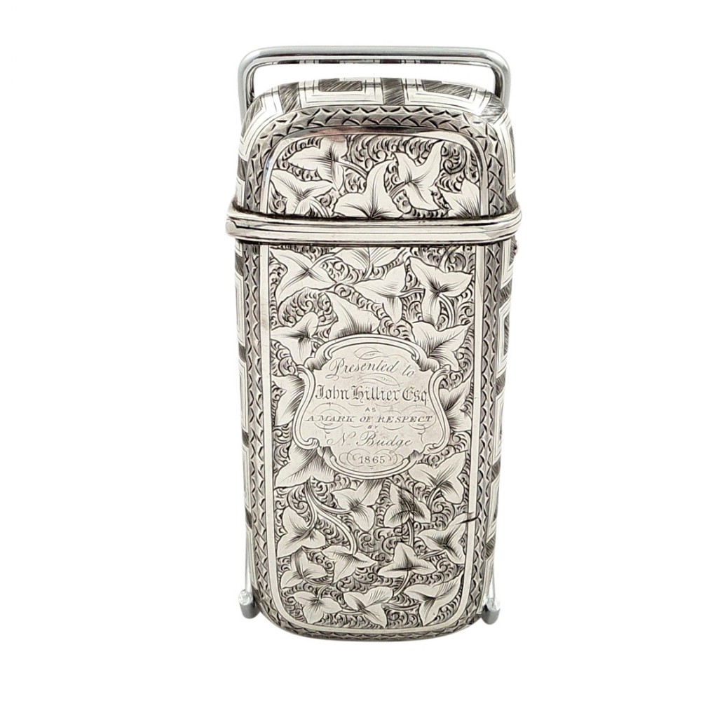 Antique Victorian Sterling Silver Cigar Case 1861