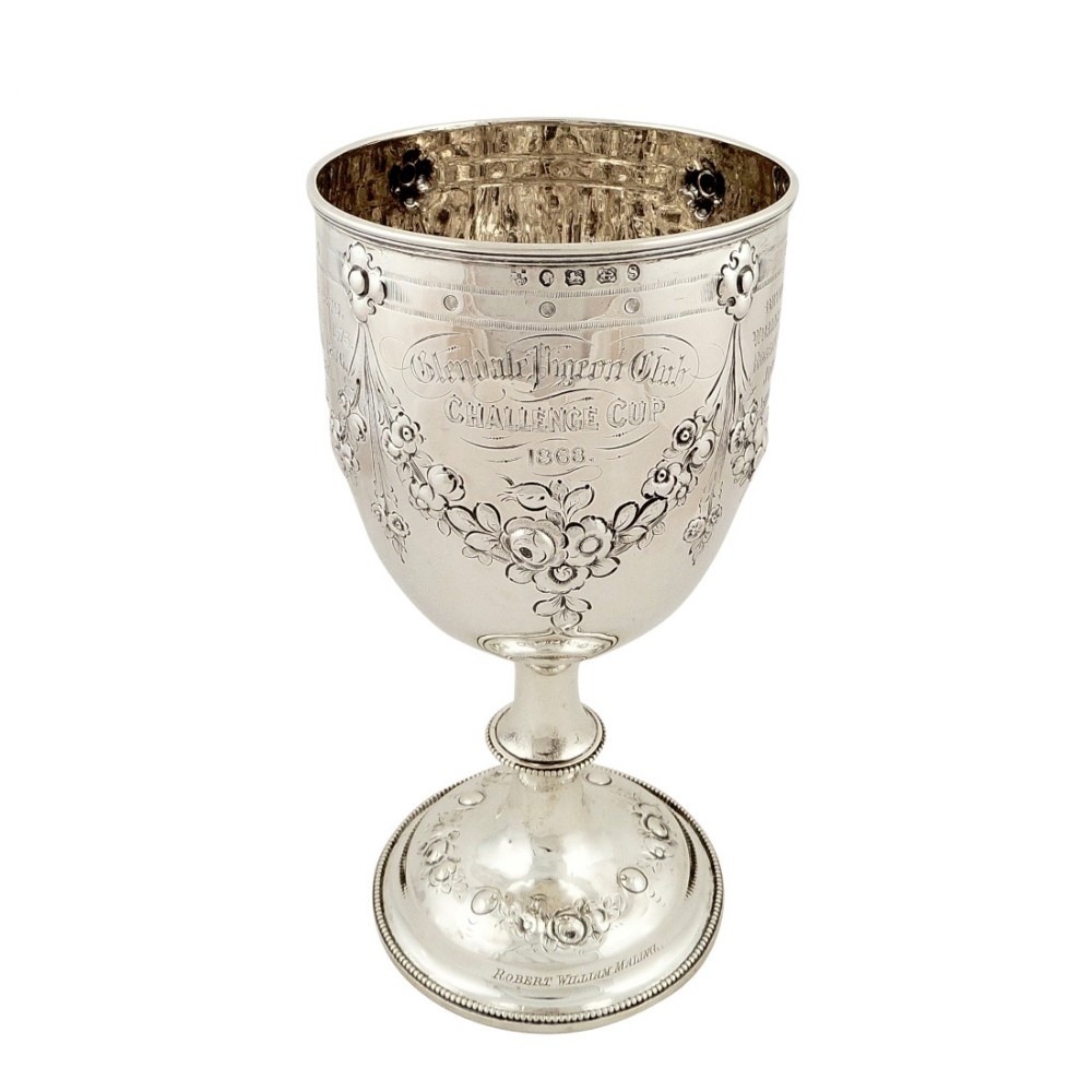 Antique Victorian Sterling Silver Trophy / Cup 1867 - Glendale Pigeon Club