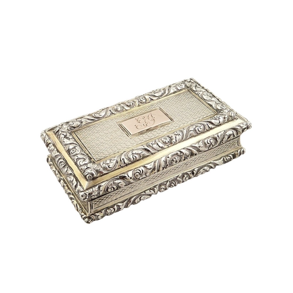 Antique Regency Sterling Silver Snuff Box - 1827 Nathaniel Mills
