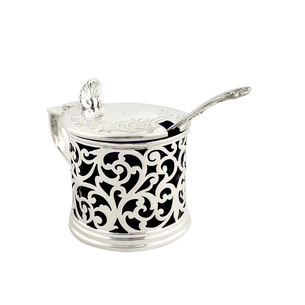 Antique Victorian Sterling Silver Mustard Pot 'G' 1857