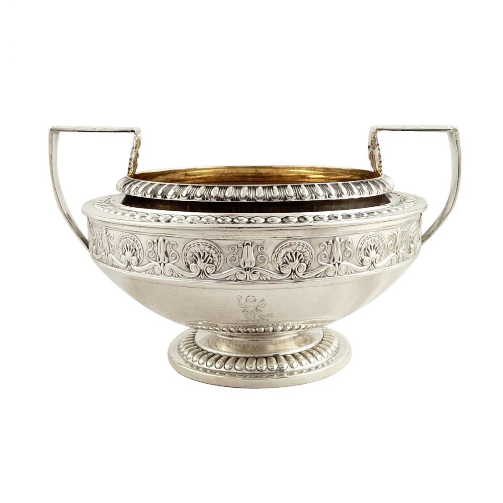 Antique Georgian Scottish Sterling Silver Bowl - Edinburgh 1813 - Mermaid Crest