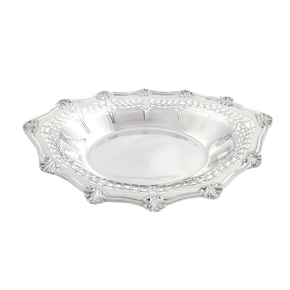 Antique Scottish Sterling Silver Pierced Dish - Edinburgh 1909