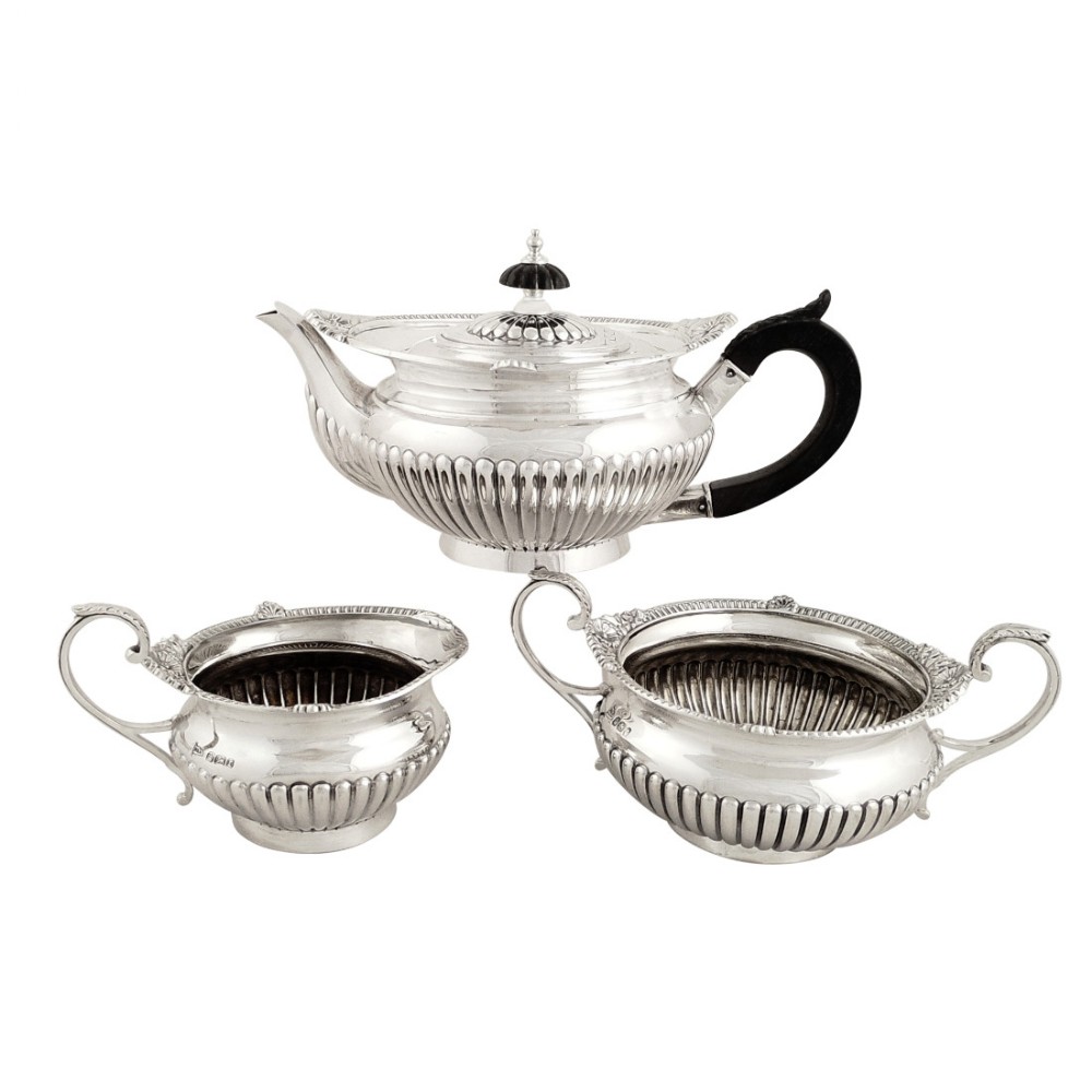 Antique Victorian Sterling Silver Bachelor Teaset 1895