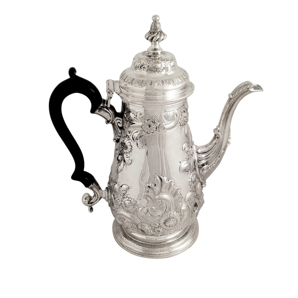 Antique Georgian Sterling Silver Coffee Pot 1768