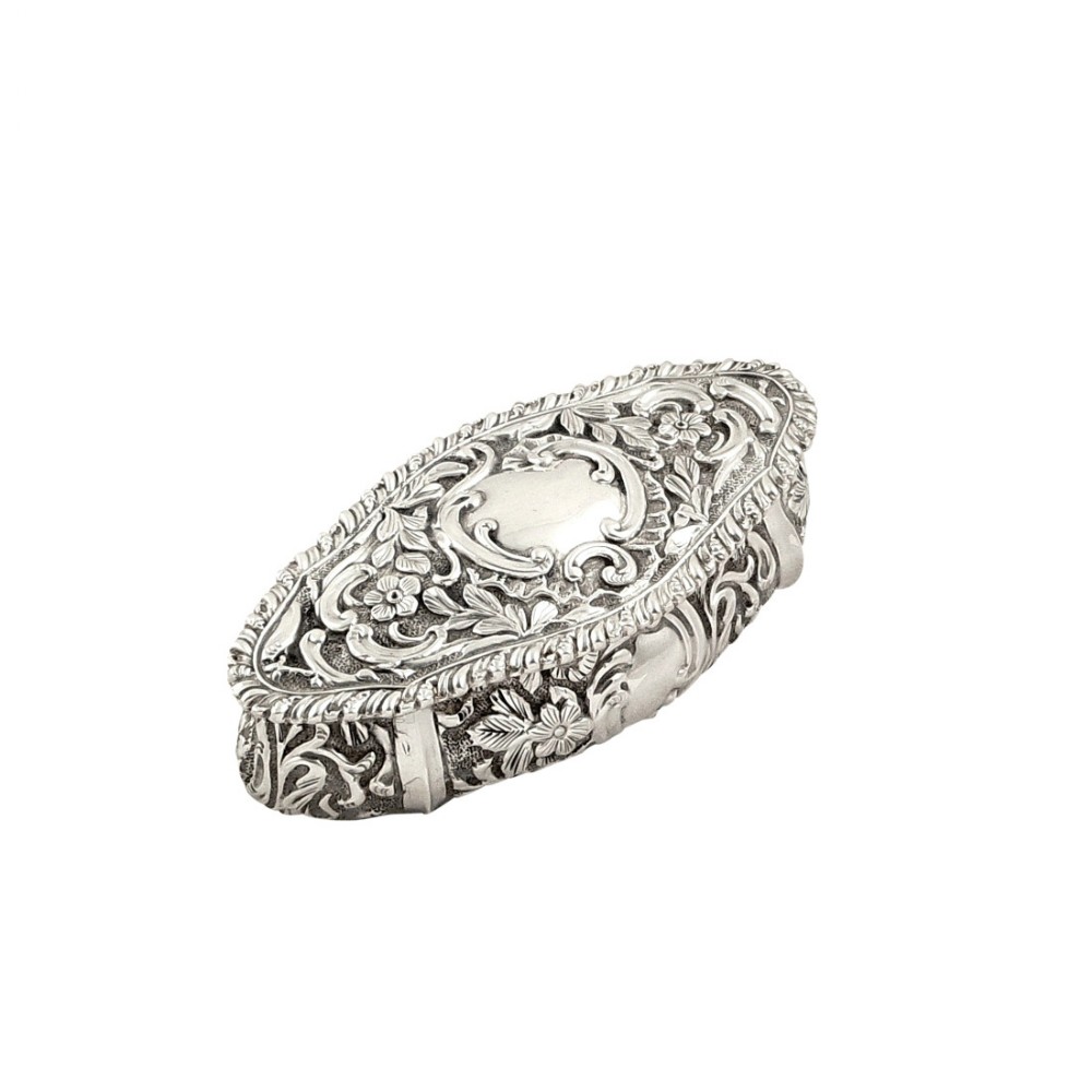 Antique Victorian Sterling Silver Trinket Box 1897