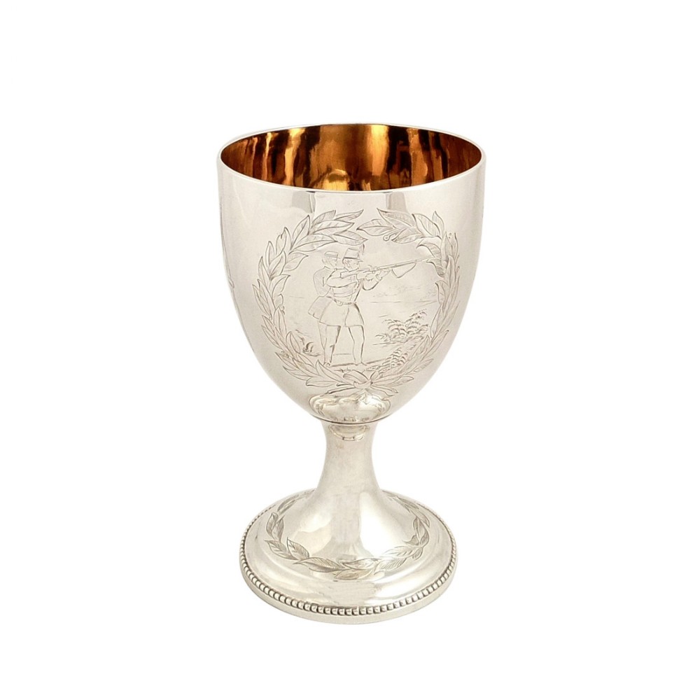 Antique Victorian Sterling Silver Shooting/Rifle Cup/Goblet 1860