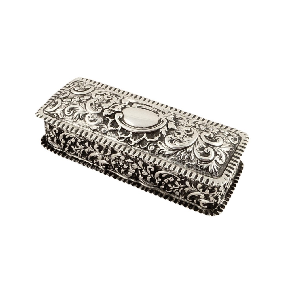 Antique Sterling Silver Ring Box 1901