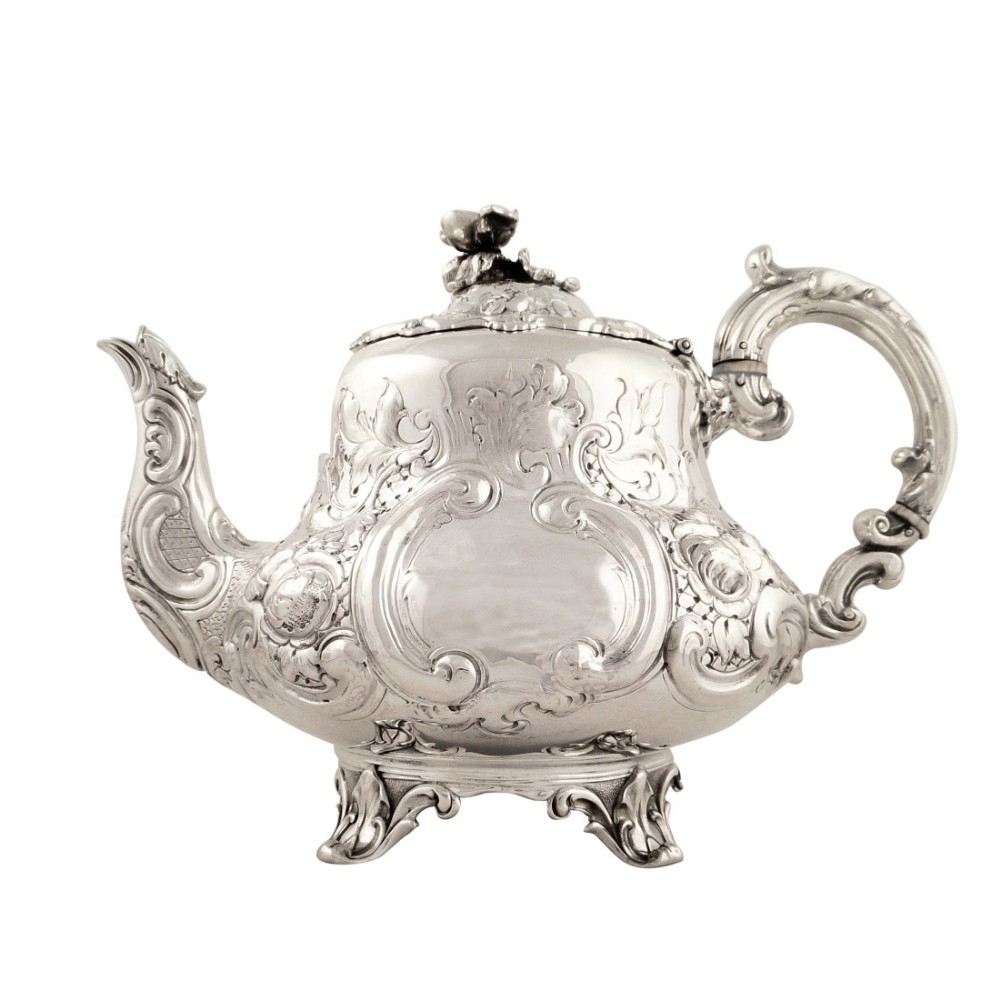 Antique Victorian Sterling Silver 3 Pint Teapot 1858