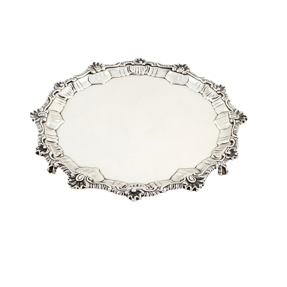 Antique George III Sterling Silver Tray / Waiter 1767 - Elizabeth Cooke