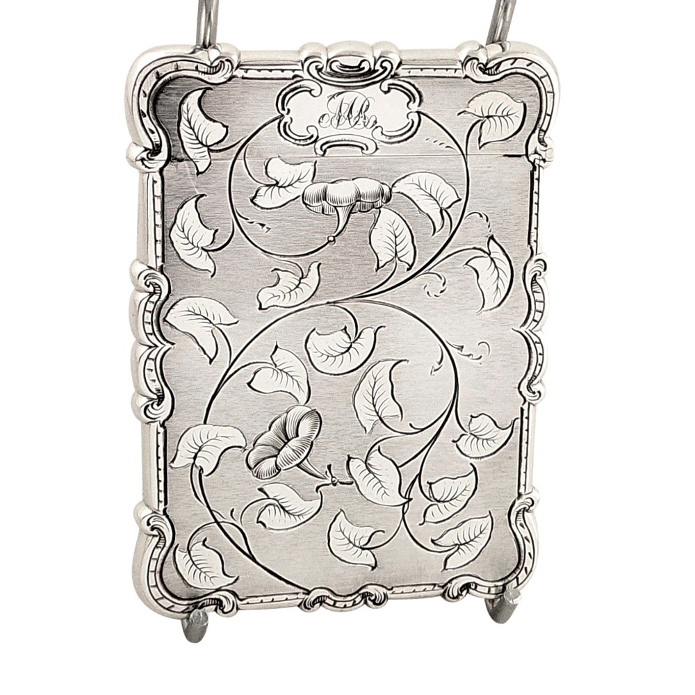 Antique Victorian Sterling Silver Card Case 1850