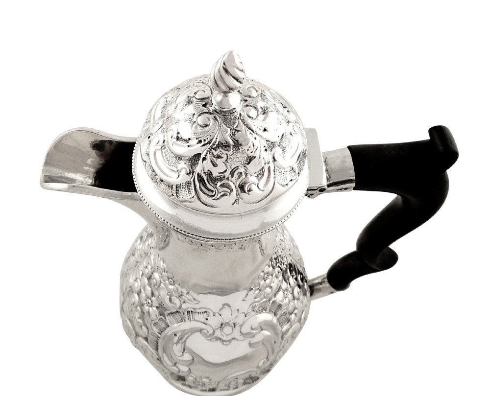 Antique Edwardian Sterling Silver Water Pot 1902 View V