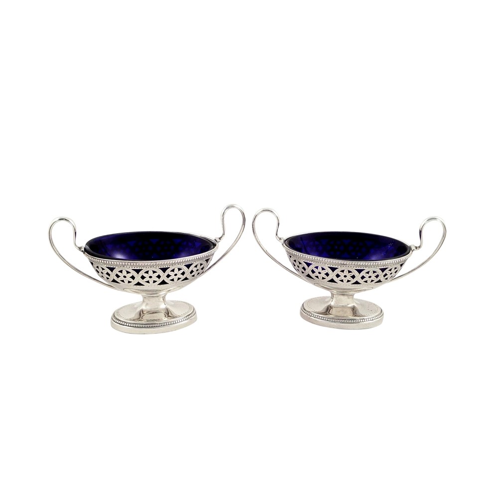 Pair of Antique George III Sterling Silver Salts 1780