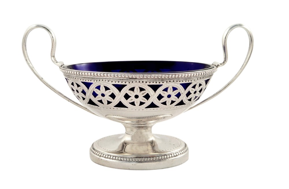 Pair of Antique George III Sterling Silver Salts 1780 View V