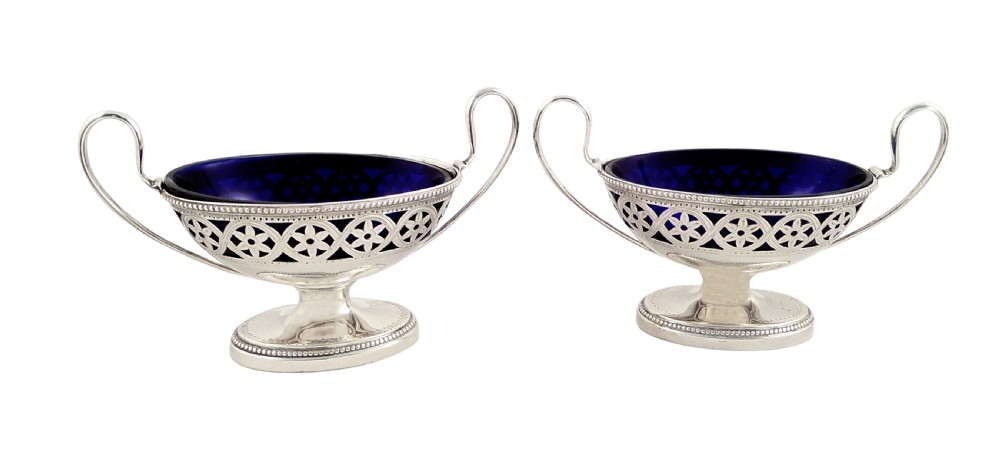 Pair of Antique George III Sterling Silver Salts 1780 View IX