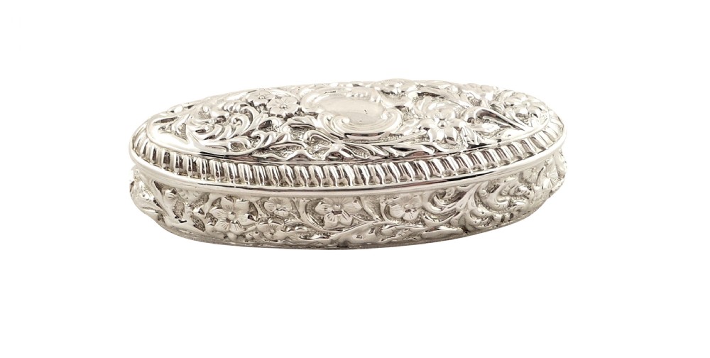 Antique Victorian Sterling Silver Trinket Box 1898 View VII