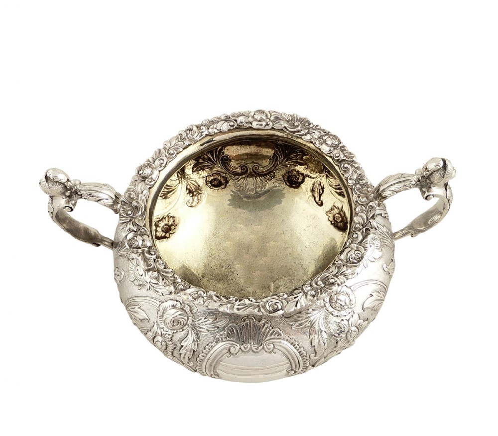 Antique Georgian Sterling Silver 2 Handle Bowl 1826 View VI