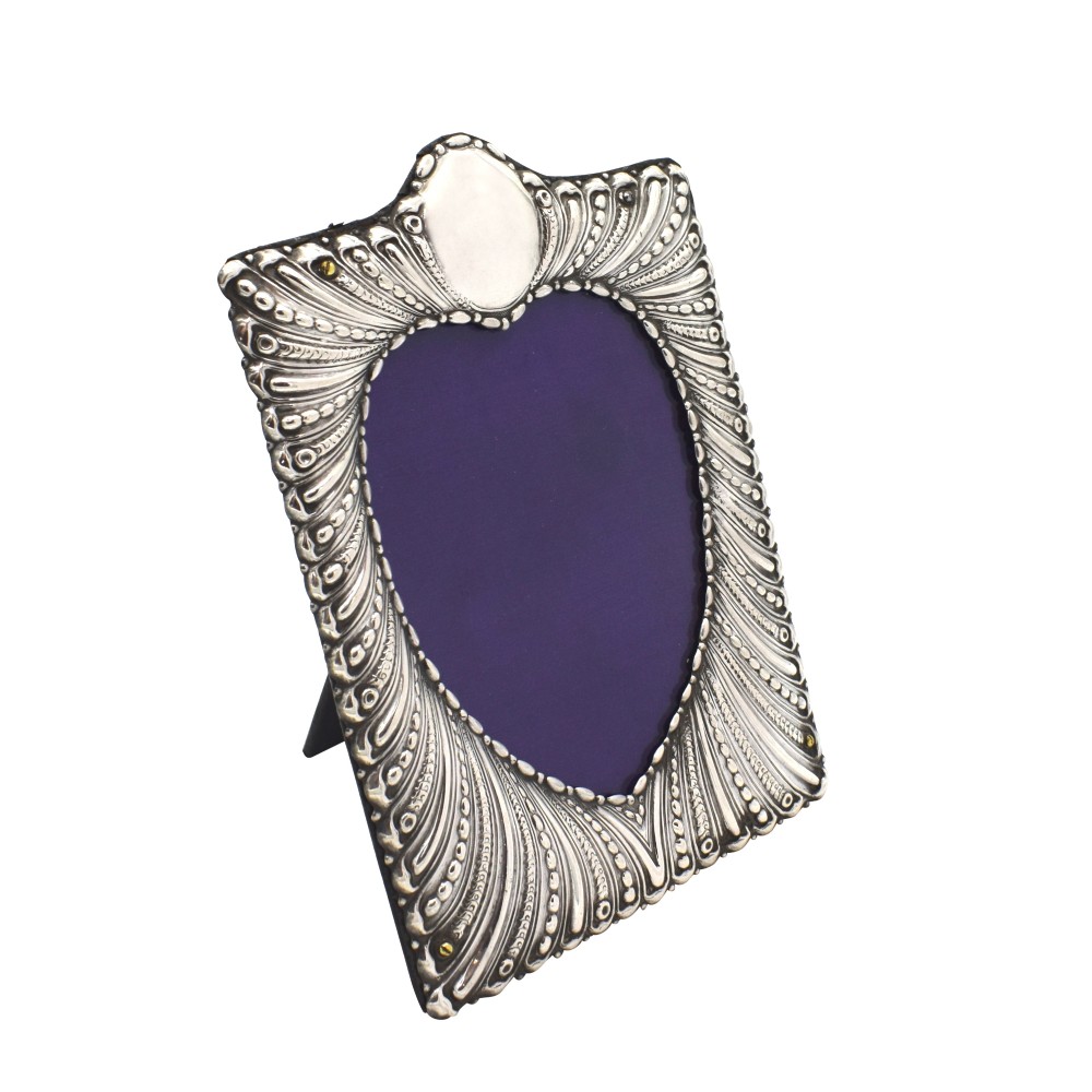 Antique Victorian Sterling Silver 'Heart' Photo Frame 1895
