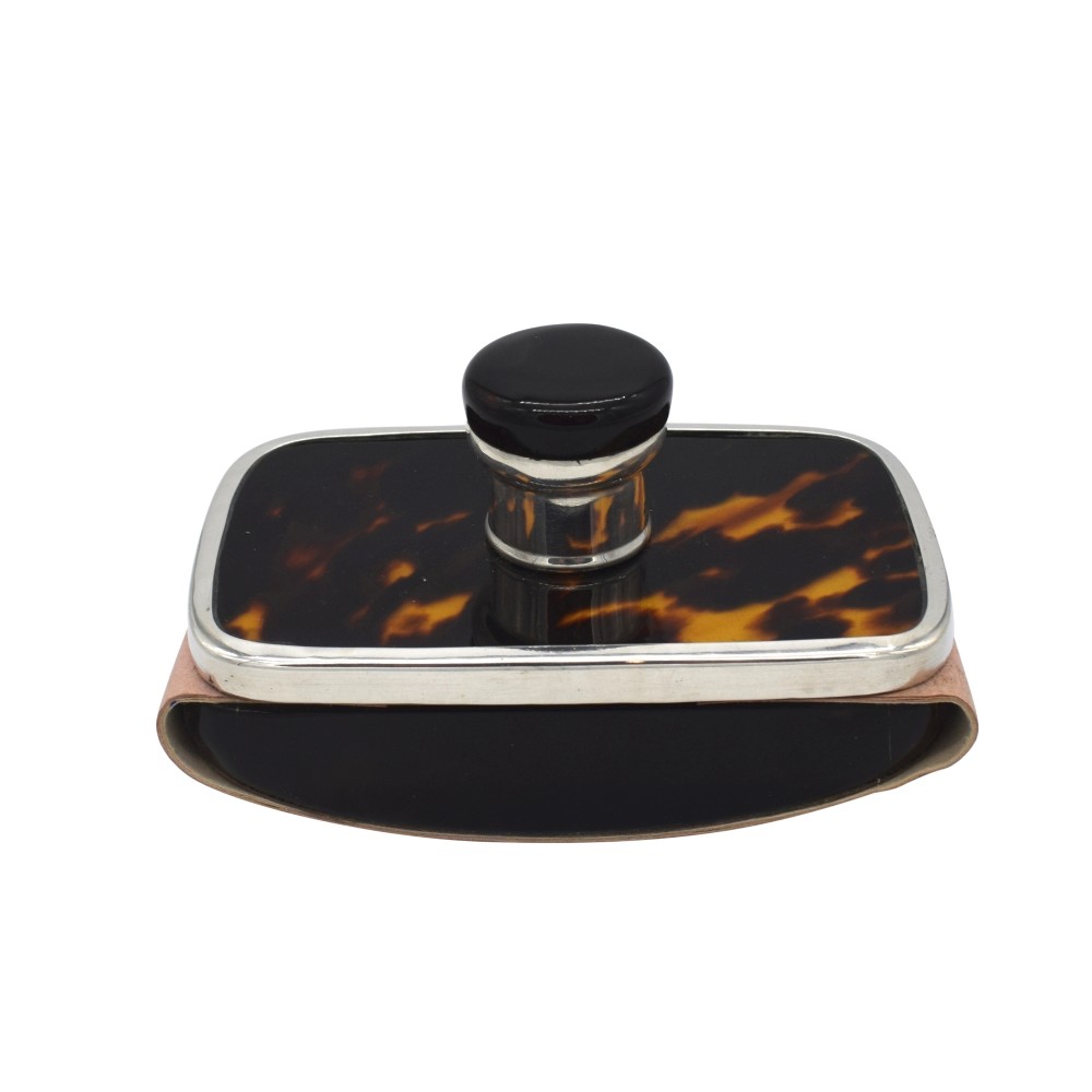 Antique Sterling Silver & Tortoiseshell Roller Blotter 1922
