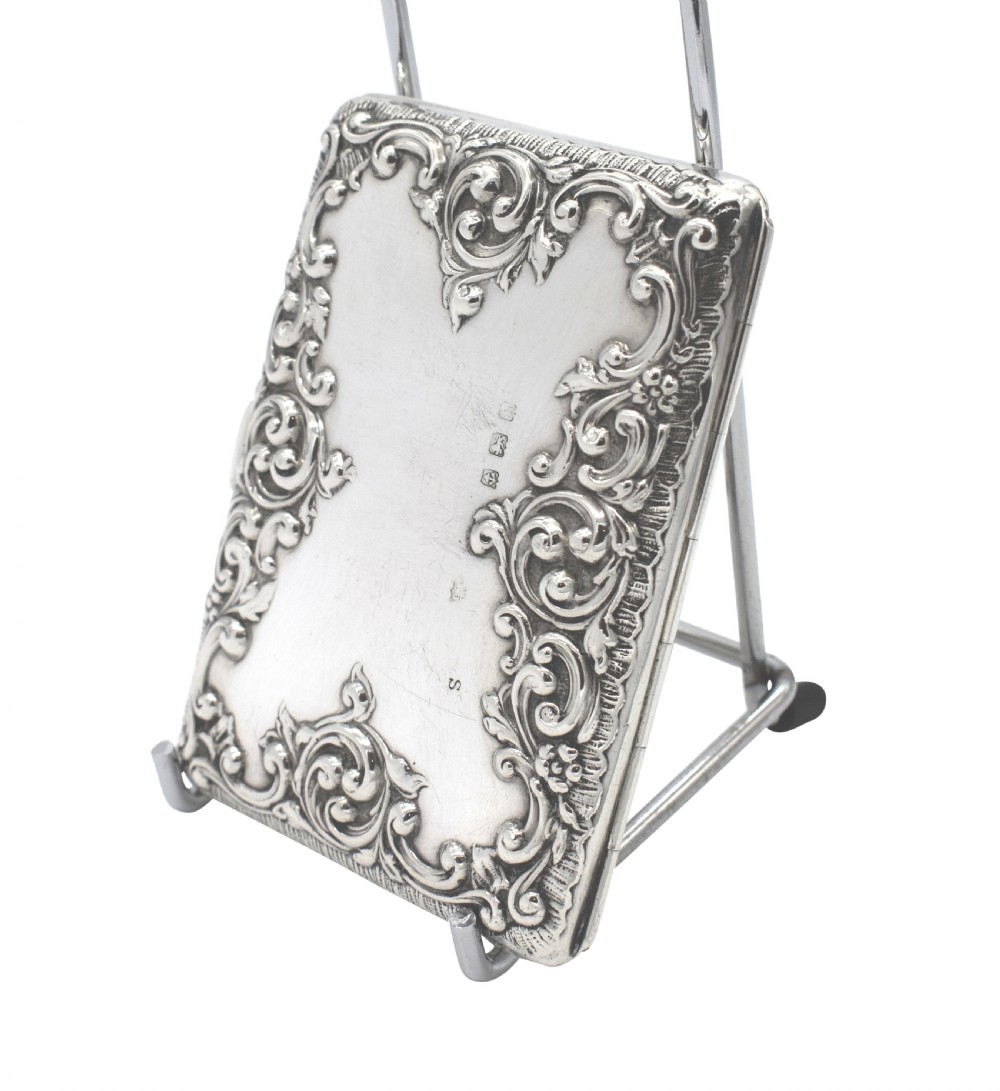 Antique Edwardian Sterling Silver Card Case / Aide Memoire 1907 View II