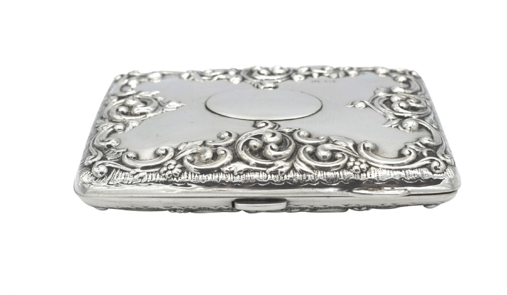 Antique Edwardian Sterling Silver Card Case / Aide Memoire 1907 View V