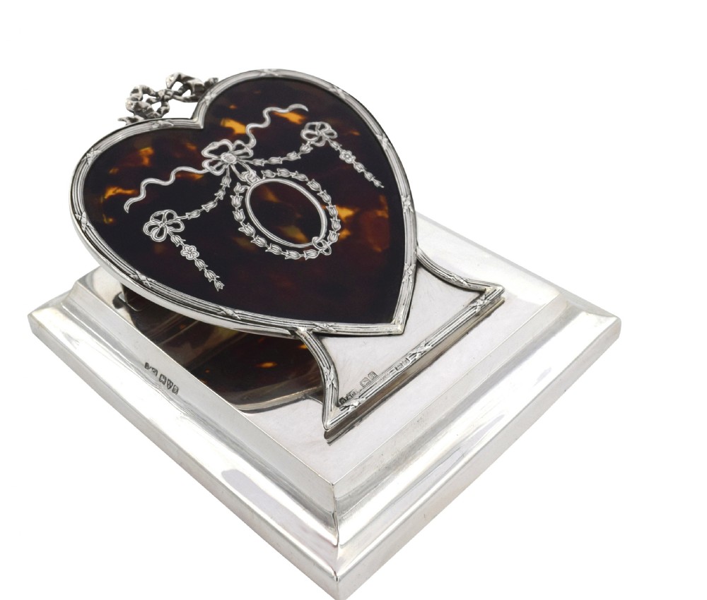 Antique Edwardian Sterling Silver & Tortoiseshell Desk Clip 1909 View II