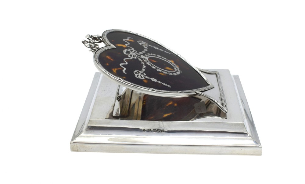 Antique Edwardian Sterling Silver & Tortoiseshell Desk Clip 1909 View IV