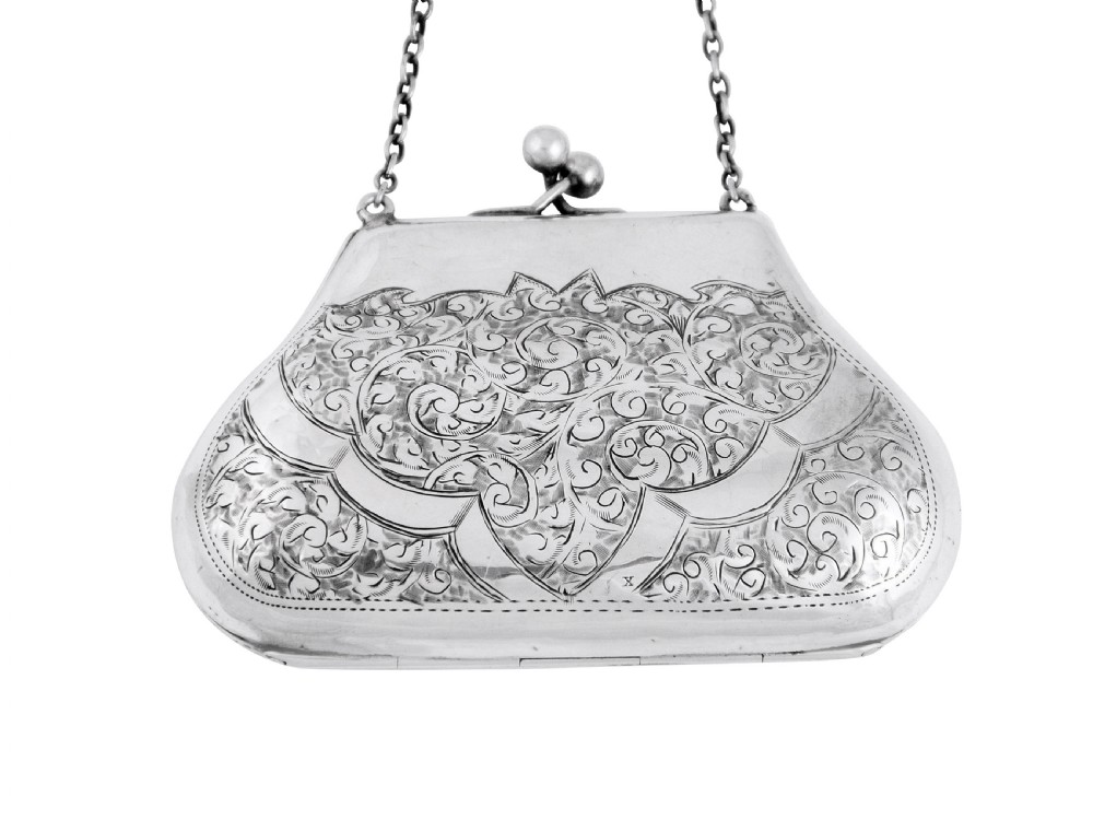 Antique Sterling Silver Purse 1913 View V