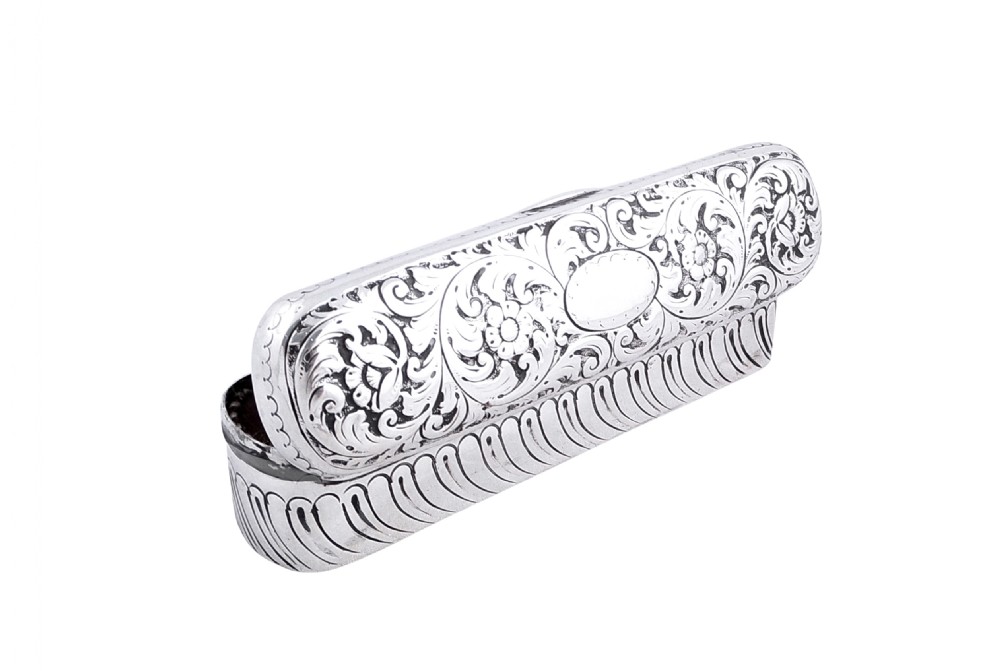 Antique Edwardian Sterling Silver Ring Box 1885 View VII