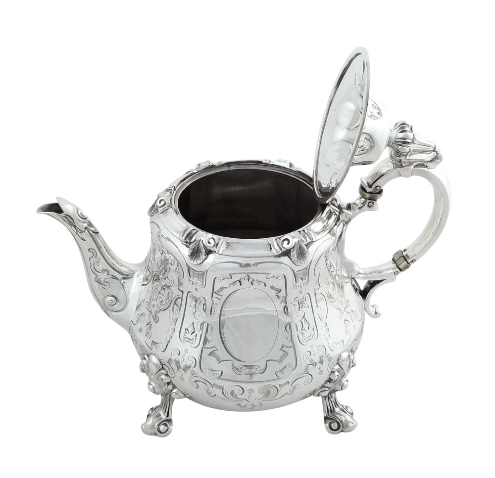 Antique Victorian Sterling Silver Teapot 1861 View VIII
