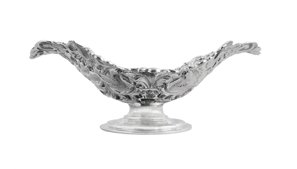 Antique Victorian Sterling Silver Dish - 1898 - Dragons & Birds View II