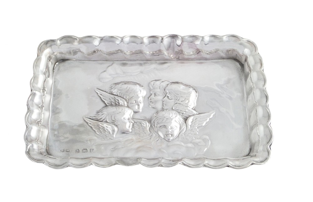 Antique Edwardian Sterling Silver Pin Tray 1905 View V