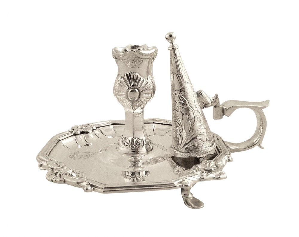 Antique George IV Sterling Silver Chamberstick with Snuffer 1828 View VIII