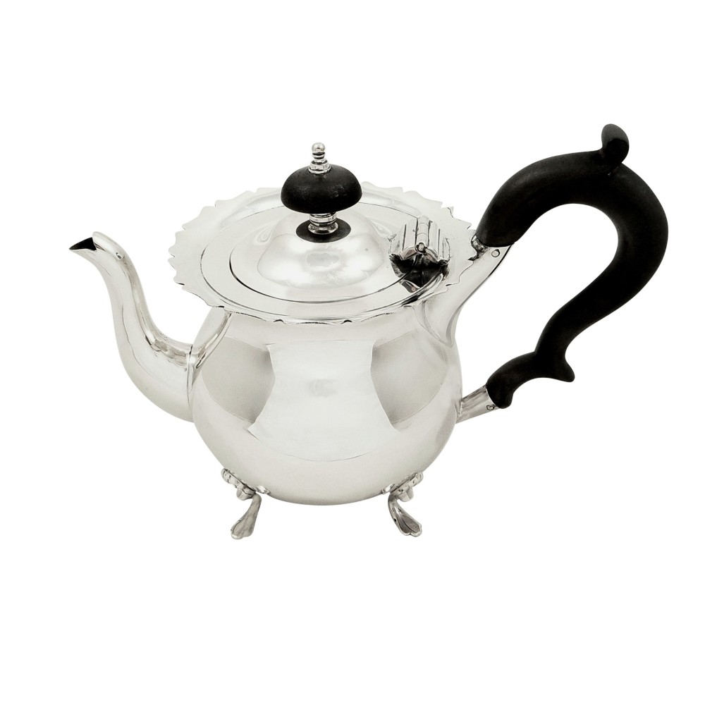 Antique Edwardian Sterling Silver Bachelor Teapot 1907