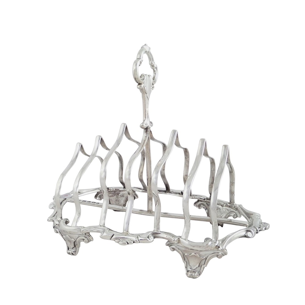 Antique Victorian Sterling Silver Toastrack 1854