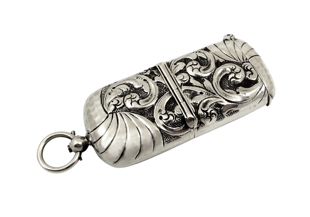 Antique Victorian Sterling Silver Sovereign / Vesta Case 1888 View III