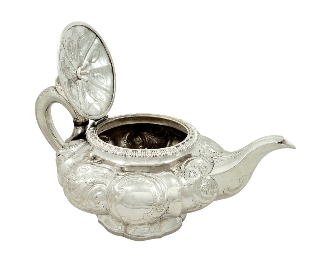 Antique George IV Sterling Silver Teapot 1823 View II