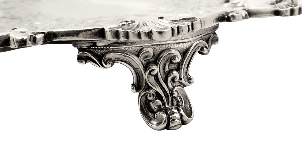 Antique Victorian Sterling Silver Tray 1853 View III