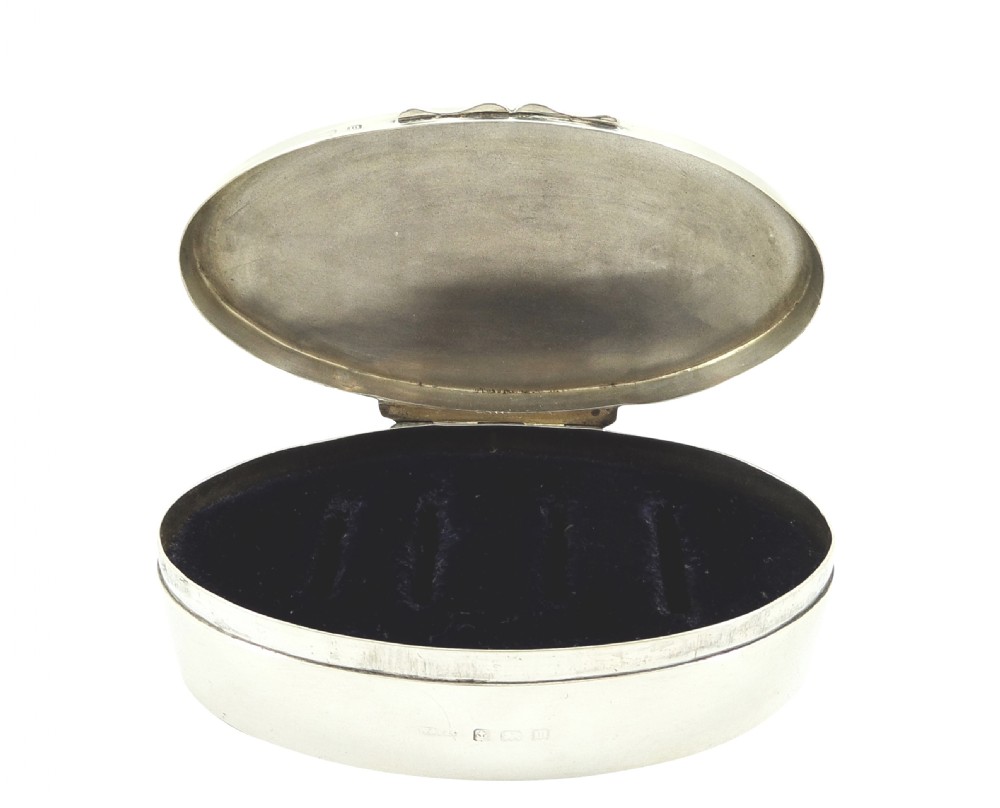 Antique Sterling Silver Ring Box 1911 View VI