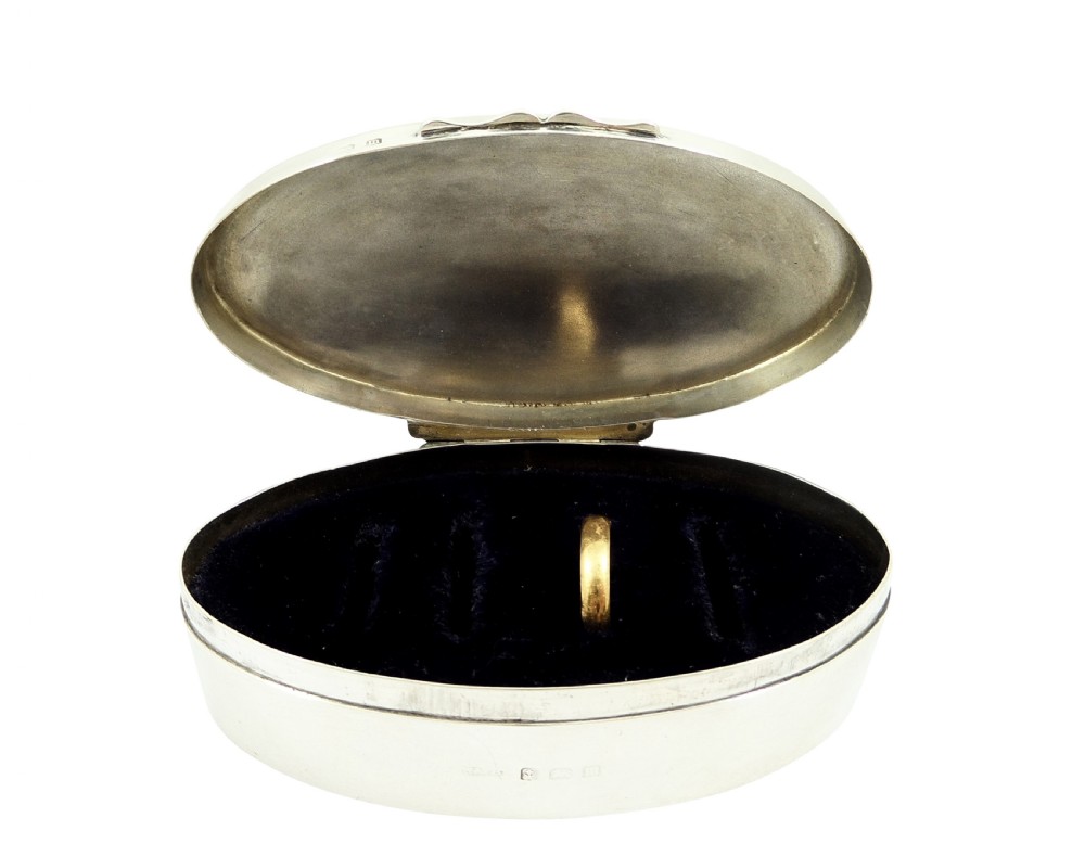 Antique Sterling Silver Ring Box 1911 View VIII