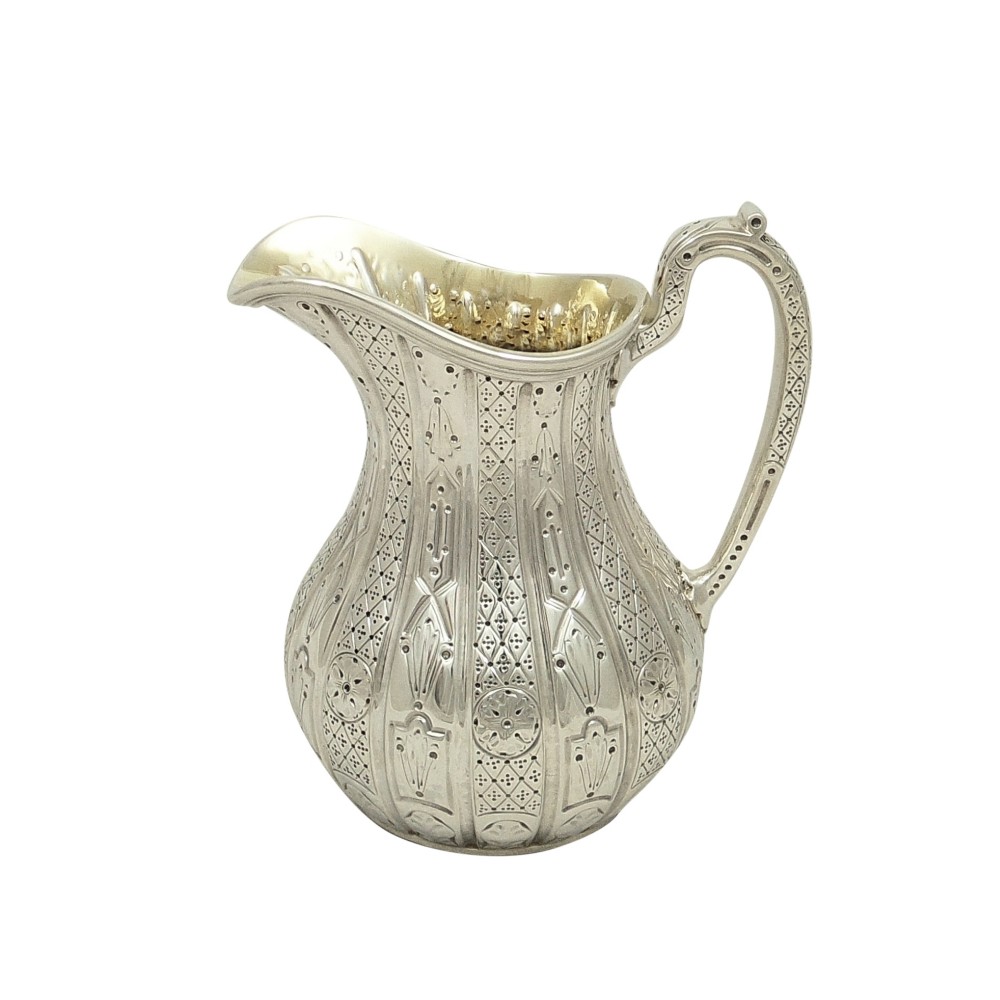 Antique Victorian Sterling Silver Jug 1856