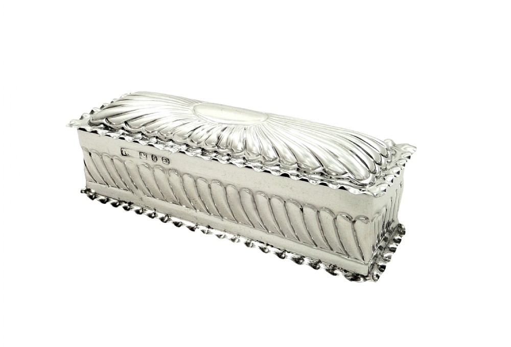 Antique Victorian Sterling Silver Trinket Box 1892 View V