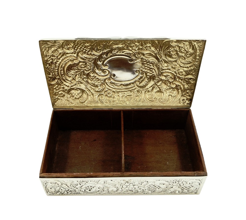 Antique Edwardian Sterling Silver Cigarette Box 1903 View II